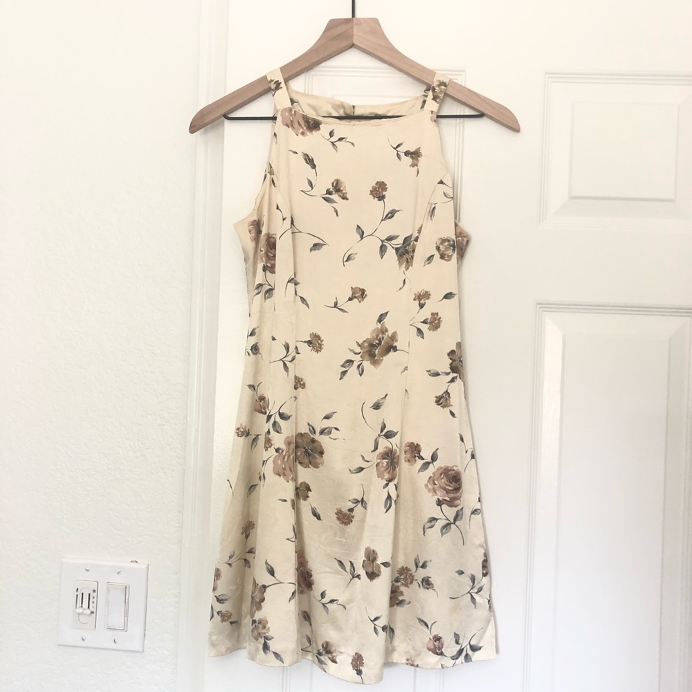 Vintage 90s/y2k Satin Floral Dress